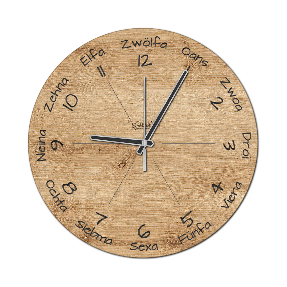 Wanduhr "Dialekt" 