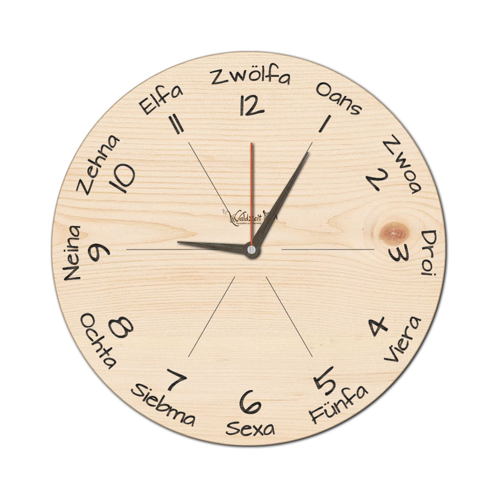 Wanduhr "Dialekt" 